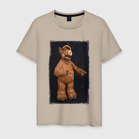 Мужская футболка хлопок с принтом Альф с планеты Мелмак в Рязани, 100% хлопок | прямой крой, круглый вырез горловины, длина до линии бедер, слегка спущенное плечо. | 