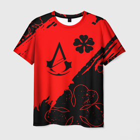 Мужская футболка 3D с принтом Assassins Creed logo clewer в Санкт-Петербурге, 100% полиэфир | прямой крой, круглый вырез горловины, длина до линии бедер | Тематика изображения на принте: 