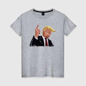 Женская футболка хлопок с принтом Речь Трампа в Белгороде, 100% хлопок | прямой крой, круглый вырез горловины, длина до линии бедер, слегка спущенное плечо | Тематика изображения на принте: 