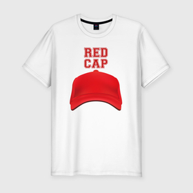 Мужская футболка хлопок Slim с принтом Red cap в Курске, 92% хлопок, 8% лайкра | приталенный силуэт, круглый вырез ворота, длина до линии бедра, короткий рукав | 