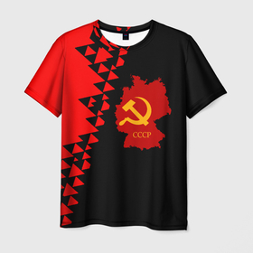 Мужская футболка 3D с принтом СССР геометрия прошлого в Новосибирске, 100% полиэфир | прямой крой, круглый вырез горловины, длина до линии бедер | Тематика изображения на принте: 