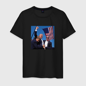 Мужская футболка хлопок с принтом Покушение на Трампа в Белгороде, 100% хлопок | прямой крой, круглый вырез горловины, длина до линии бедер, слегка спущенное плечо. | Тематика изображения на принте: 