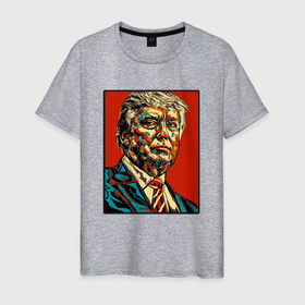 Мужская футболка хлопок с принтом Дональд Трамп президент в Белгороде, 100% хлопок | прямой крой, круглый вырез горловины, длина до линии бедер, слегка спущенное плечо. | Тематика изображения на принте: 