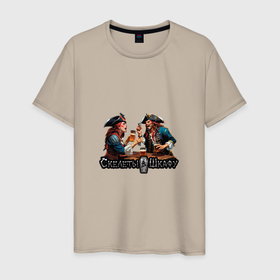 Мужская футболка хлопок с принтом Арт Пираты Рома и Эля   Скелеты в шкафу в Новосибирске, 100% хлопок | прямой крой, круглый вырез горловины, длина до линии бедер, слегка спущенное плечо. | 