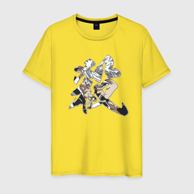 Мужская футболка хлопок с принтом Столп Ветра Санеми Шинадзугава Клинок рассекающий демонов в Курске, 100% хлопок | прямой крой, круглый вырез горловины, длина до линии бедер, слегка спущенное плечо. | 
