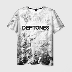 Мужская футболка 3D с принтом Deftones white graphite в Кировске, 100% полиэфир | прямой крой, круглый вырез горловины, длина до линии бедер | 