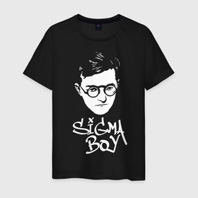 Мужская футболка хлопок с принтом Sigma Boy Дмитрий Шостакович в Ухте, 100% хлопок | прямой крой, круглый вырез горловины, длина до линии бедер, слегка спущенное плечо. | 