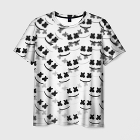 Мужская футболка 3D с принтом Marshmello dj pattern , 100% полиэфир | прямой крой, круглый вырез горловины, длина до линии бедер | Тематика изображения на принте: 