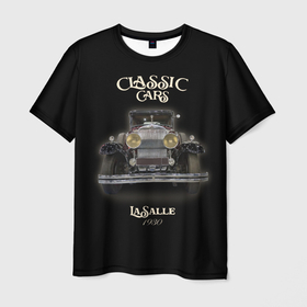 Мужская футболка 3D с принтом Классические автомобили Cadillac LaSalle , 100% полиэфир | прямой крой, круглый вырез горловины, длина до линии бедер | Тематика изображения на принте: 