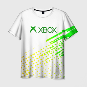 Мужская футболка 3D с принтом Xbox краски текстура геймер в Ухте, 100% полиэфир | прямой крой, круглый вырез горловины, длина до линии бедер | 