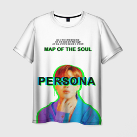 Мужская футболка 3D с принтом BTS Jimin Persona   кто я иероглифами в Курске, 100% полиэфир | прямой крой, круглый вырез горловины, длина до линии бедер | 