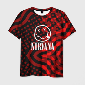 Мужская футболка 3D с принтом Nirvana star pattern в Кировске, 100% полиэфир | прямой крой, круглый вырез горловины, длина до линии бедер | 