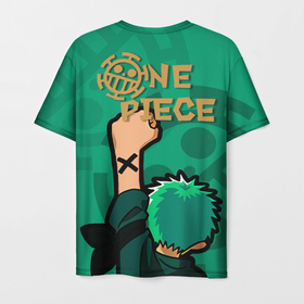 Мужская футболка 3D с принтом One Piece Zoro Roronoa в Рязани, 100% полиэфир | прямой крой, круглый вырез горловины, длина до линии бедер | 