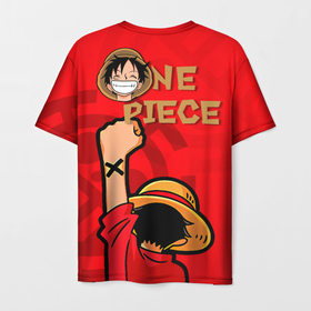 Мужская футболка 3D с принтом One Piece Luffy Monkey D в Белгороде, 100% полиэфир | прямой крой, круглый вырез горловины, длина до линии бедер | Тематика изображения на принте: 