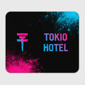 Прямоугольный коврик для мышки с принтом Tokio Hotel   neon gradient по горизонтали в Рязани, натуральный каучук | размер 230 х 185 мм; запечатка лицевой стороны | 