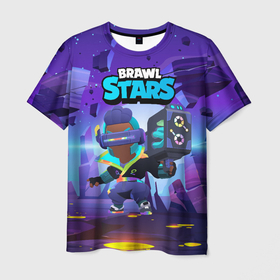 Мужская футболка 3D с принтом Brock rgb hacker skin Brawl stars в городе Новоалтайск, 100% полиэфир | прямой крой, круглый вырез горловины, длина до линии бедер | 