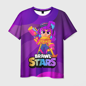 Мужская футболка 3D с принтом Brawl Stars squad busters Шелли в городе Новоалтайск, 100% полиэфир | прямой крой, круглый вырез горловины, длина до линии бедер | 