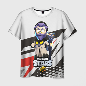 Мужская футболка 3D с принтом Brawl Stars  Байрон  белый в городе Новоалтайск, 100% полиэфир | прямой крой, круглый вырез горловины, длина до линии бедер | 