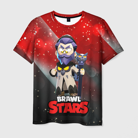 Мужская футболка 3D с принтом Байрон белый Brawl Stars в городе Новоалтайск, 100% полиэфир | прямой крой, круглый вырез горловины, длина до линии бедер | 