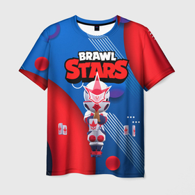 Мужская футболка 3D с принтом Brawl stars белая ниндзя Тара в городе Новоалтайск, 100% полиэфир | прямой крой, круглый вырез горловины, длина до линии бедер | 
