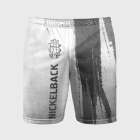 Мужские шорты спортивные с принтом Nickelback   white gradient по вертикали в Петрозаводске,  |  | 