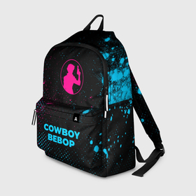 Рюкзак 3D с принтом Cowboy Bebop   neon gradient по центру , 100% полиэстер | лямки с регулируемой длиной, сверху петелька, чтобы рюкзак можно было повесить на вешалку. Основное отделение закрывается на молнию, как и внешний карман. Внутри два дополнительных кармана, один из которых закрывается на молнию. По бокам два дополнительных кармашка | 