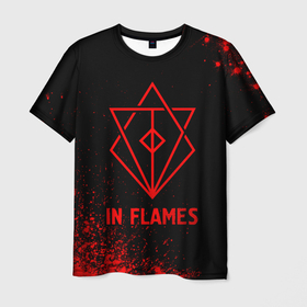 Мужская футболка 3D с принтом In Flames   red gradient в Тюмени, 100% полиэфир | прямой крой, круглый вырез горловины, длина до линии бедер | Тематика изображения на принте: 