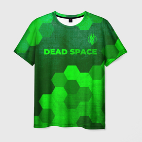 Мужская футболка 3D с принтом Dead Space   green gradient посередине в Екатеринбурге, 100% полиэфир | прямой крой, круглый вырез горловины, длина до линии бедер | Тематика изображения на принте: 