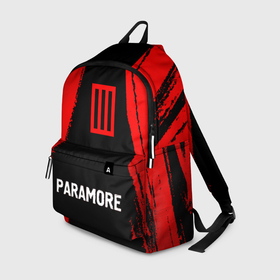 Рюкзак 3D с принтом Paramore   red gradient по центру в Петрозаводске, 100% полиэстер | лямки с регулируемой длиной, сверху петелька, чтобы рюкзак можно было повесить на вешалку. Основное отделение закрывается на молнию, как и внешний карман. Внутри два дополнительных кармана, один из которых закрывается на молнию. По бокам два дополнительных кармашка | Тематика изображения на принте: 