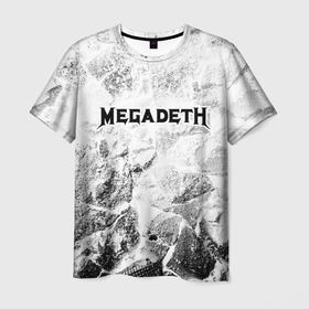 Мужская футболка 3D с принтом Megadeth white graphite в Петрозаводске, 100% полиэфир | прямой крой, круглый вырез горловины, длина до линии бедер | 