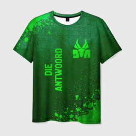 Мужская футболка 3D с принтом Die Antwoord   green gradient вертикально в городе Новоалтайск, 100% полиэфир | прямой крой, круглый вырез горловины, длина до линии бедер | 