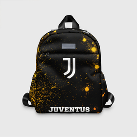 Детский рюкзак 3D с принтом Juventus   gold gradient по центру , 100% полиэстер | лямки с регулируемой длиной, сверху петелька, чтобы рюкзак можно было повесить на вешалку. Основное отделение закрывается на молнию, как и внешний карман. Внутри дополнительный карман. По бокам два дополнительных кармашка | Тематика изображения на принте: 