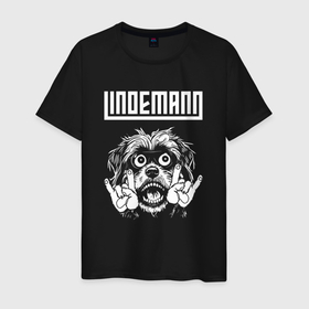 Мужская футболка хлопок с принтом Lindemann rock dog в Тюмени, 100% хлопок | прямой крой, круглый вырез горловины, длина до линии бедер, слегка спущенное плечо. | 