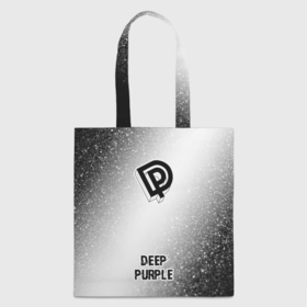 Шоппер 3D с принтом Deep Purple glitch на светлом фоне по центру в Петрозаводске, 100% полиэстер | Плотность: 200 г/м2; Размер: 34×35 см; Высота лямок: 30 см | 