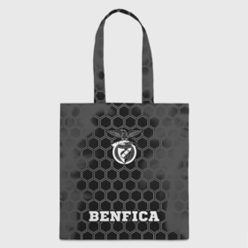 Шоппер 3D с принтом Benfica sport на темном фоне по центру в Ухте, 100% полиэстер | Плотность: 200 г/м2; Размер: 34×35 см; Высота лямок: 30 см | 