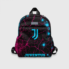 Детский рюкзак 3D с принтом Juventus   neon gradient по центру , 100% полиэстер | лямки с регулируемой длиной, сверху петелька, чтобы рюкзак можно было повесить на вешалку. Основное отделение закрывается на молнию, как и внешний карман. Внутри дополнительный карман. По бокам два дополнительных кармашка | Тематика изображения на принте: 