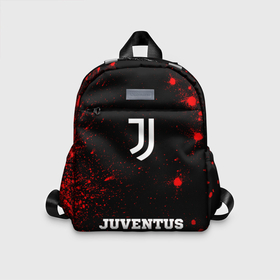 Детский рюкзак 3D с принтом Juventus   red gradient по центру , 100% полиэстер | лямки с регулируемой длиной, сверху петелька, чтобы рюкзак можно было повесить на вешалку. Основное отделение закрывается на молнию, как и внешний карман. Внутри дополнительный карман. По бокам два дополнительных кармашка | 