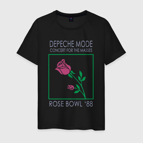 Мужская футболка хлопок с принтом Depeche Mode   Rose Bowl 88 в Петрозаводске, 100% хлопок | прямой крой, круглый вырез горловины, длина до линии бедер, слегка спущенное плечо. | Тематика изображения на принте: 