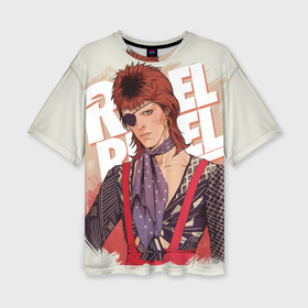 Женская футболка oversize 3D с принтом David Bowie Rebel в Курске,  |  | 