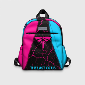 Детский рюкзак 3D с принтом The Last Of Us   neon gradient по центру в Кировске, 100% полиэстер | лямки с регулируемой длиной, сверху петелька, чтобы рюкзак можно было повесить на вешалку. Основное отделение закрывается на молнию, как и внешний карман. Внутри дополнительный карман. По бокам два дополнительных кармашка | 