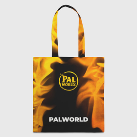 Шоппер 3D с принтом Palworld   gold gradient по центру в Белгороде, 100% полиэстер | Плотность: 200 г/м2; Размер: 34×35 см; Высота лямок: 30 см | 