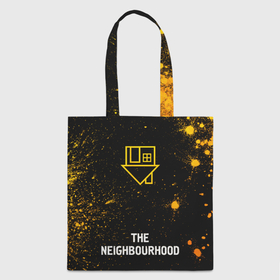 Шоппер 3D с принтом The Neighbourhood   gold gradient по центру в Белгороде, 100% полиэстер | Плотность: 200 г/м2; Размер: 34×35 см; Высота лямок: 30 см | 