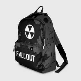 Рюкзак 3D с принтом Fallout glitch на темном фоне по центру в Курске, 100% полиэстер | лямки с регулируемой длиной, сверху петелька, чтобы рюкзак можно было повесить на вешалку. Основное отделение закрывается на молнию, как и внешний карман. Внутри два дополнительных кармана, один из которых закрывается на молнию. По бокам два дополнительных кармашка | 