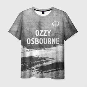 Мужская футболка 3D с принтом Ozzy Osbourne   grey gradient посередине в Ухте, 100% полиэфир | прямой крой, круглый вырез горловины, длина до линии бедер | 