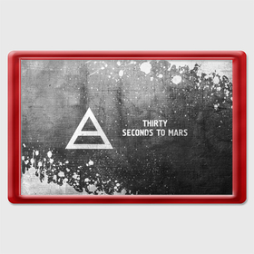 Магнит 45*70 с принтом Thirty Seconds to Mars   grey gradient по горизонтали в Петрозаводске, Пластик | Размер: 78*52 мм; Размер печати: 70*45 | 