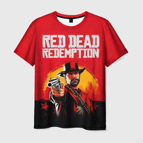 Мужская футболка 3D с принтом Red Dead Redemption   cowboys в городе Новоалтайск, 100% полиэфир | прямой крой, круглый вырез горловины, длина до линии бедер | 