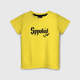 Детская футболка хлопок с принтом Spookid   жуткий ребёнок в городе Новоалтайск, 100% хлопок | круглый вырез горловины, полуприлегающий силуэт, длина до линии бедер | 