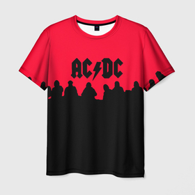 Мужская футболка 3D с принтом AC DC rock band в Архангельске, 100% полиэфир | прямой крой, круглый вырез горловины, длина до линии бедер | Тематика изображения на принте: 