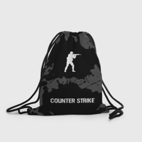 Рюкзак-мешок 3D с принтом Counter Strike glitch на темном фоне по центру в городе Новоалтайск, 100% полиэстер | плотность ткани — 200 г/м2, размер — 35 х 45 см; лямки — толстые шнурки, застежка на шнуровке, без карманов и подкладки | 