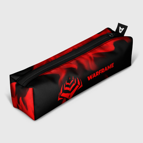 Пенал школьный 3D с принтом Warframe   red gradient по горизонтали в Ухте, 100% полиэстер | плотная ткань, застежка на молнии | 